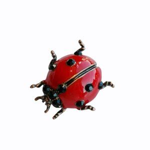 NWT Ladybug enamel crystal brooch pin